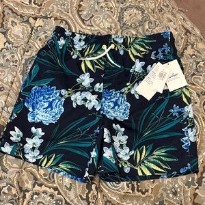Old Navy Blue Floral Boys Swimsuit NWT